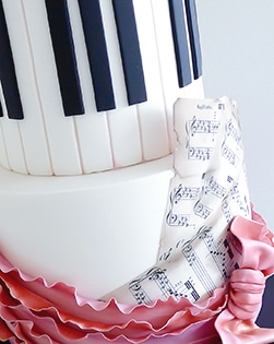 Piano Music Theme birthday cake